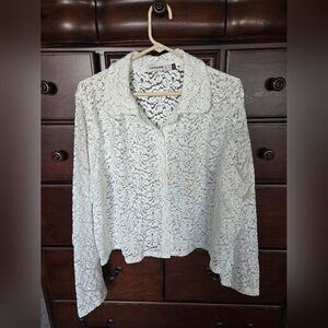 NWOT, Origami, White Lace Jacket, Sz. XXL
